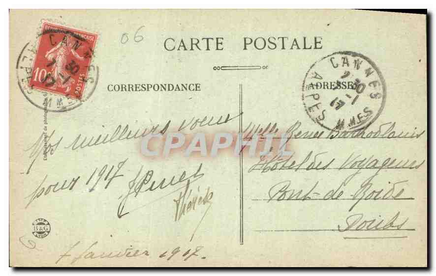 Côte d'Azur — Coucher de Soleil sur l'Estérel — Éditeur non identifié, n° 531 — Verso