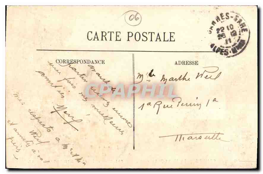Cannes — Mont Chevalier, Ansicht vom Continental Hotel — LL, Nr. 30 — Rückseite