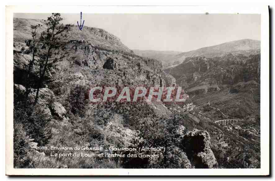CPA Environs de Grasse Gourdon le Pont du Loup et l'Entree des Gorges 