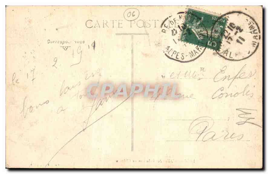 CPA Nice L'Allee des Palmiers au Chateau  — Rückseite