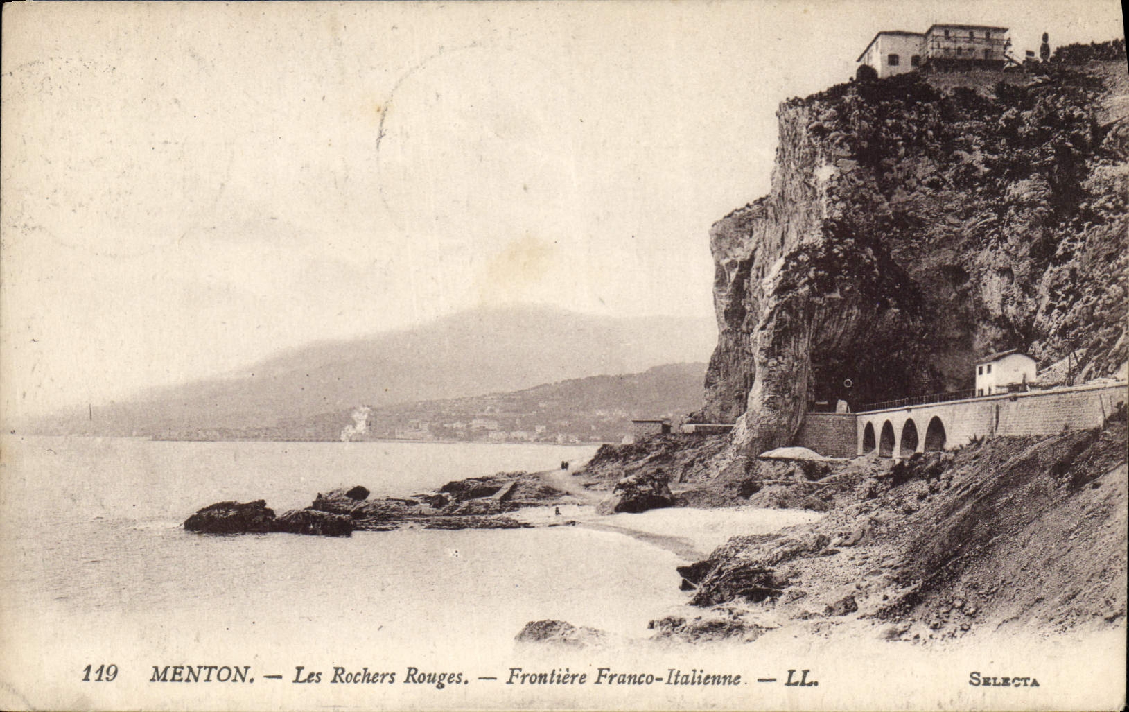 Menton — Les Rochers Rouges — Frontière Franco-Italienne — Selecta n°119