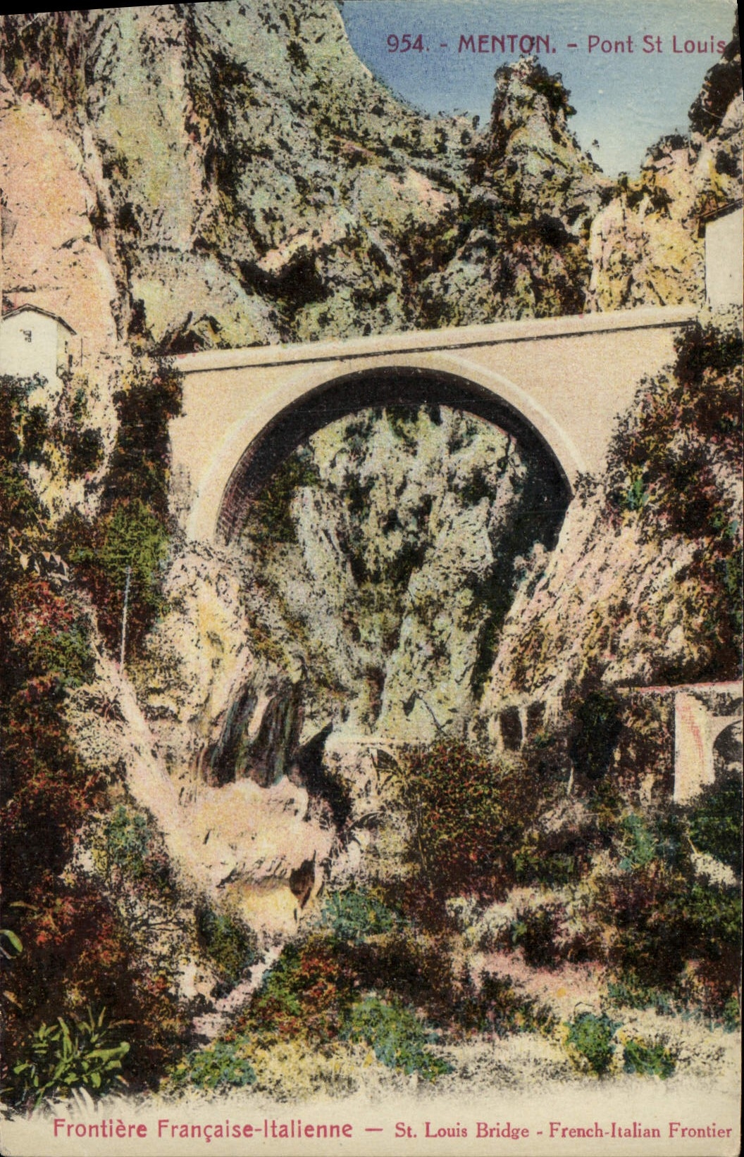 Pont Saint-Louis — Frontière Française-Italienne — Édition Gallet, Nice, n° 954