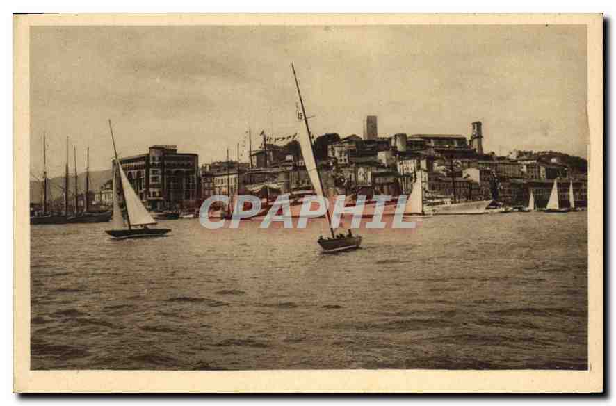CPA Cannes le Suquet les Regates Bateaux