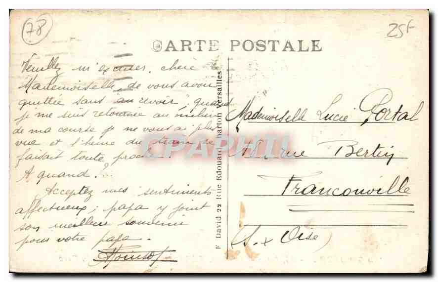 CPA Versailles Une allee du Parc  — Verso