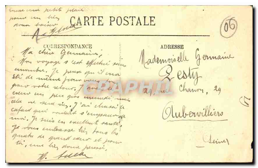 CPA Menton Frontiere Franco Italienne Les Roches rouges  — Rückseite