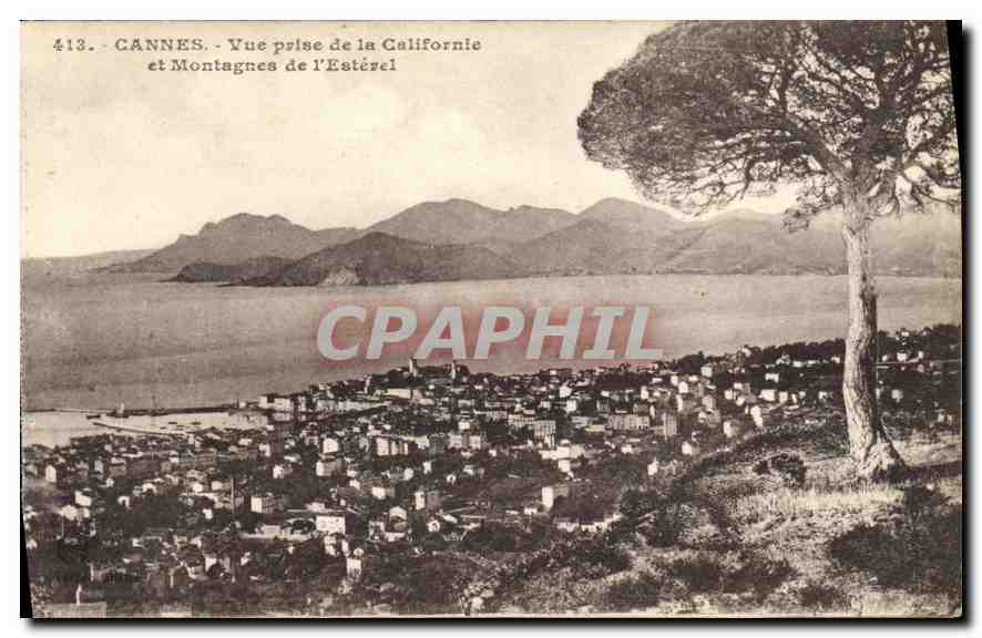 CANNES - Vue prise de la Californie et Montagnes de l'Estézel — Éditeur Cletta, n° 413