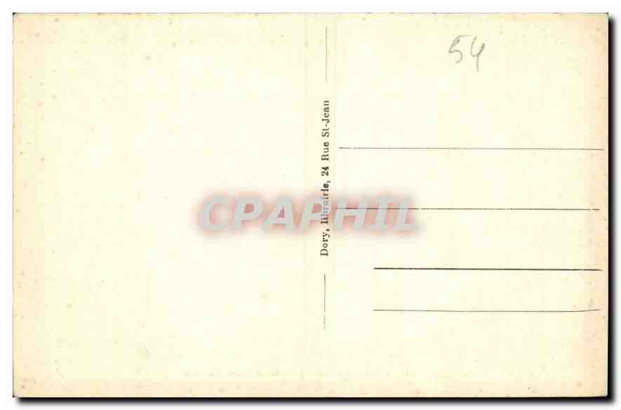 NANCY - L'Hémicycle de la Place Carrière — éditeur Dory, Imprimeur, 24 Rue St-Jean — Verso