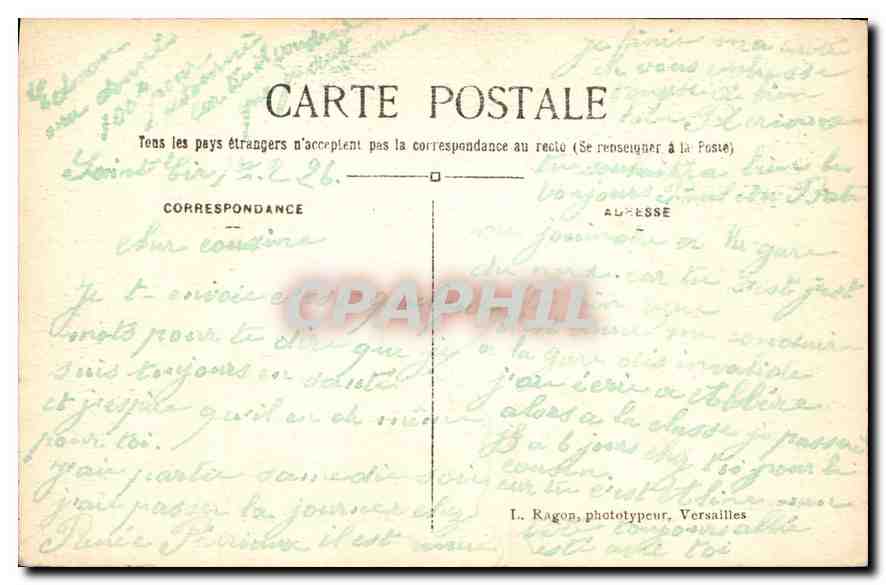 Parc de VERSAILLES — Bassin des Enfants dorés — L. R. — Verso