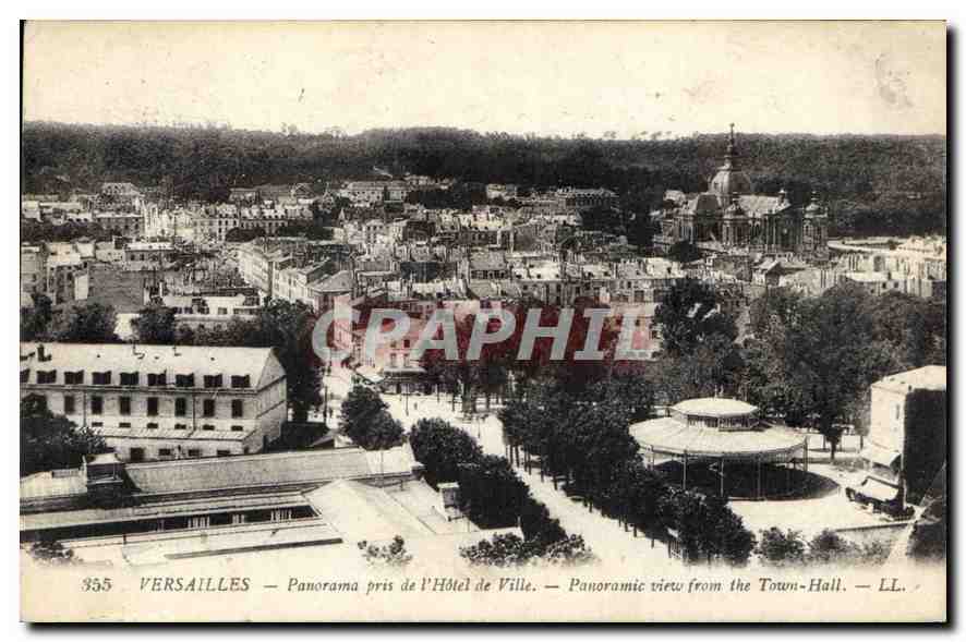 CPA Versailles Panorama pris de l'Hotel de Ville 