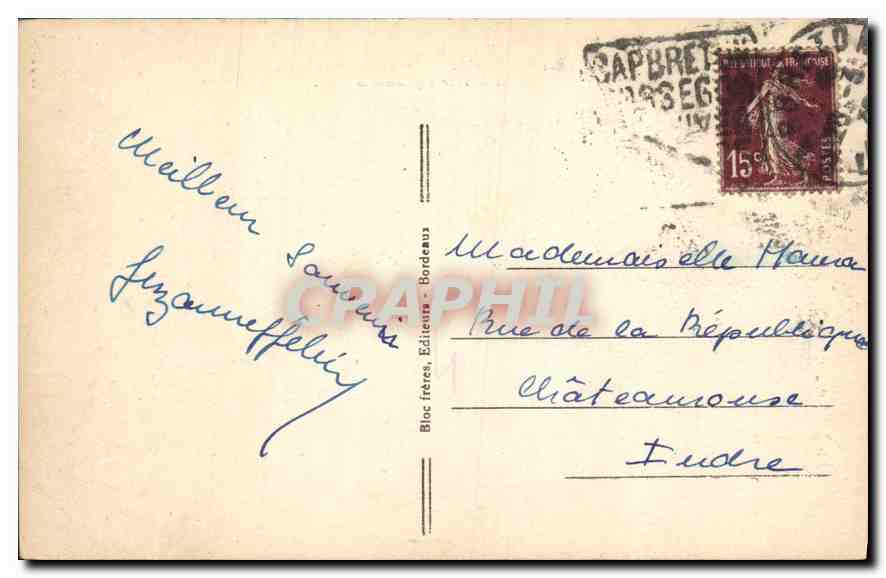 CPA Bordeaux Les Fleches de la Cathedrale et la Tour Pey Berland  — Verso
