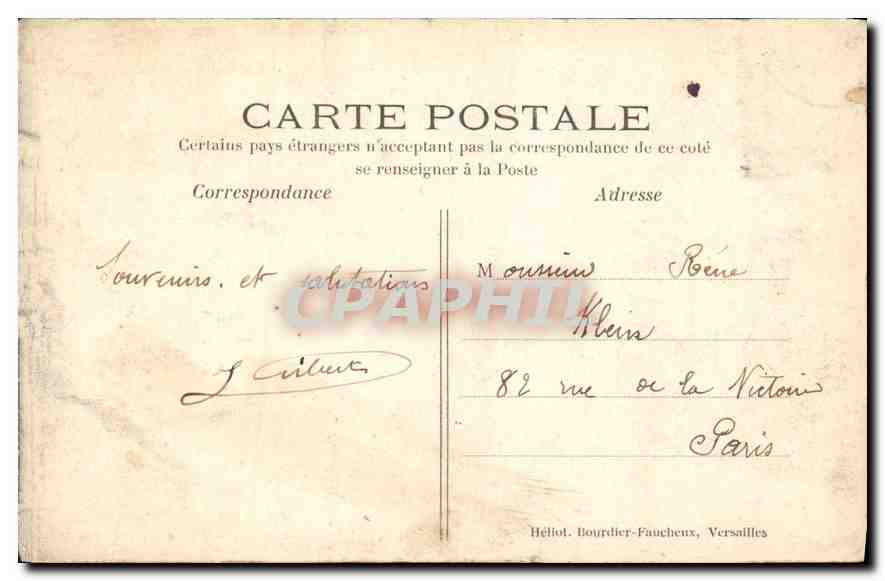 CPA Versailles Musee des Voitures  — Verso
