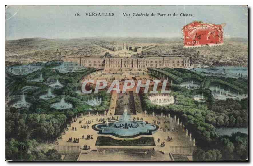 Versailles — Vue Générale du Parc et du Château — CPAPHIL