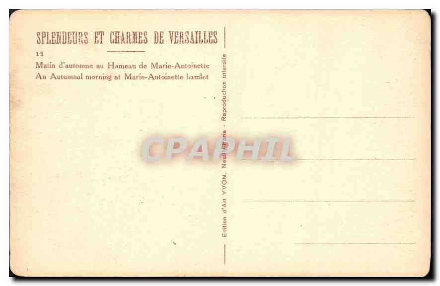 CPA Splendeurs et Charmes de Versailles Matin d'automne au Hameau de Marie Antoinette  — Back