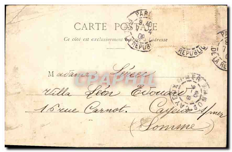 CPA Palais de Versailles La Galerie des Batailles  — Verso