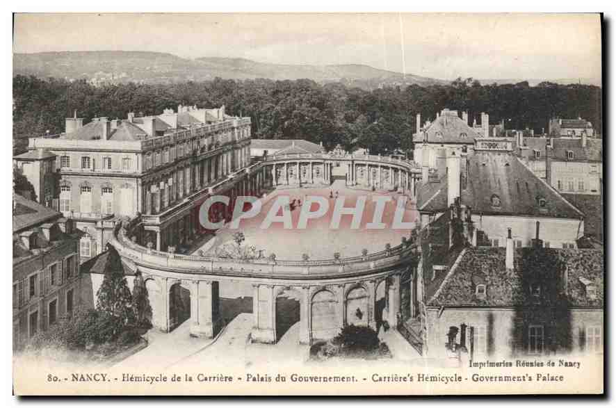 CPA Nancy Hemicycle de la Carriere et Palais du Gouvernement 