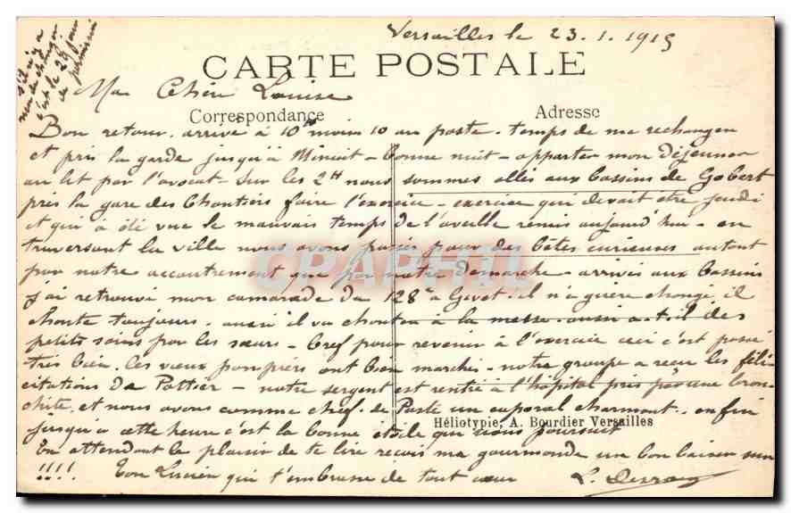 CPA Parc de Versailles Le Bassin d'Appolon  — Verso