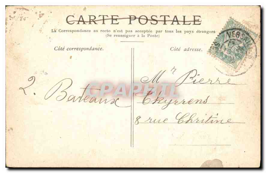 CPA Versailles Les Grandes Eaux  — Verso