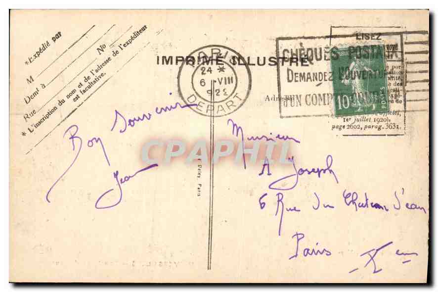 Versailles — Temple de l'Amour — Éditeur B.L.D. n°11 — Verso