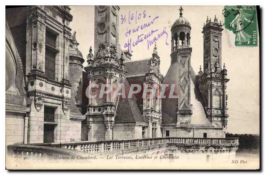 CPA Chateau de Chambord Les Terrasses Lucarnes et Cheminees 
