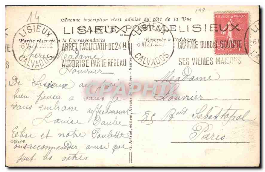 Lisieux Artistique — La Cathédrale Saint-Pierre, datant du XIIe siècle, est la plus ancienne église gothique de Normandie. — Verso