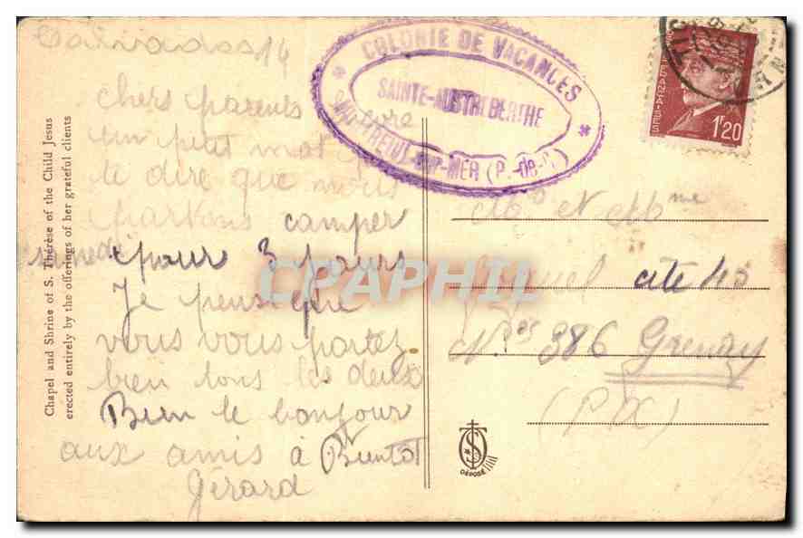 Chapelle et Châsse de Sainte Thérèse de l'Enfant-Jésus — édifice de marbre à Lisieux — éditeur Océan — Reverso