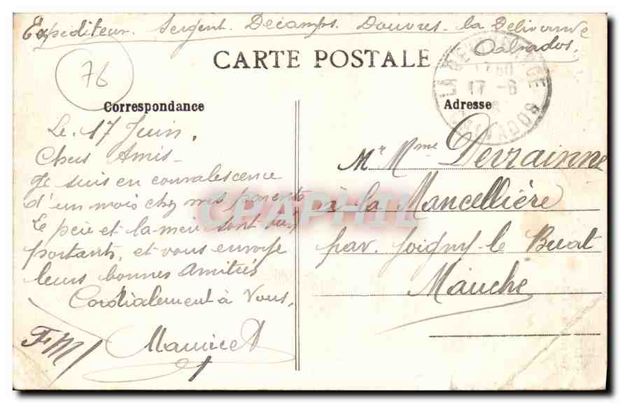 CPA La Delivrande Vue prise de la Halte  — Verso