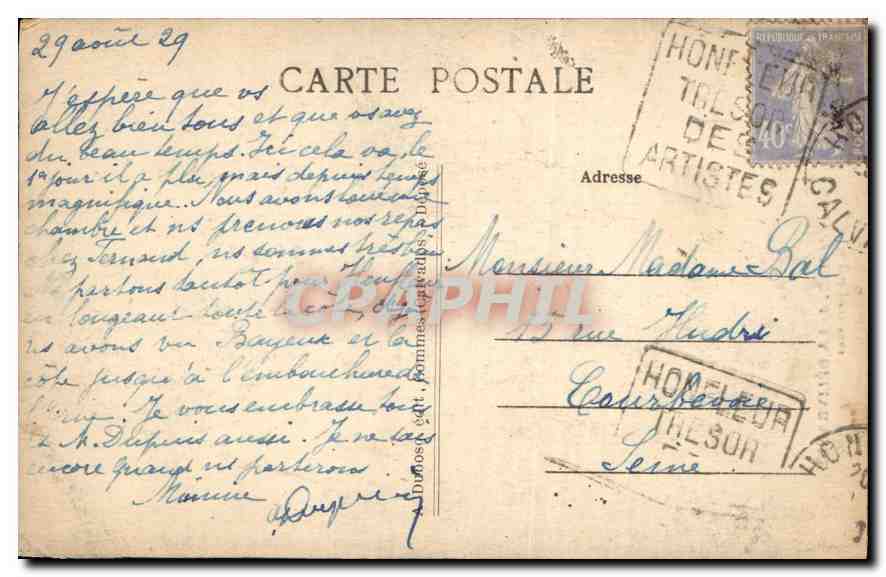 CPA Aux pieds de N D de la Delivrande j'ai prie pour vous  — Back