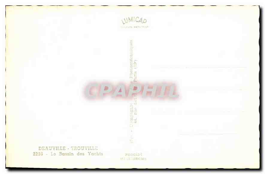 CPA Deauville Trouville Le Bassin des Yachts Bateaux — Rückseite