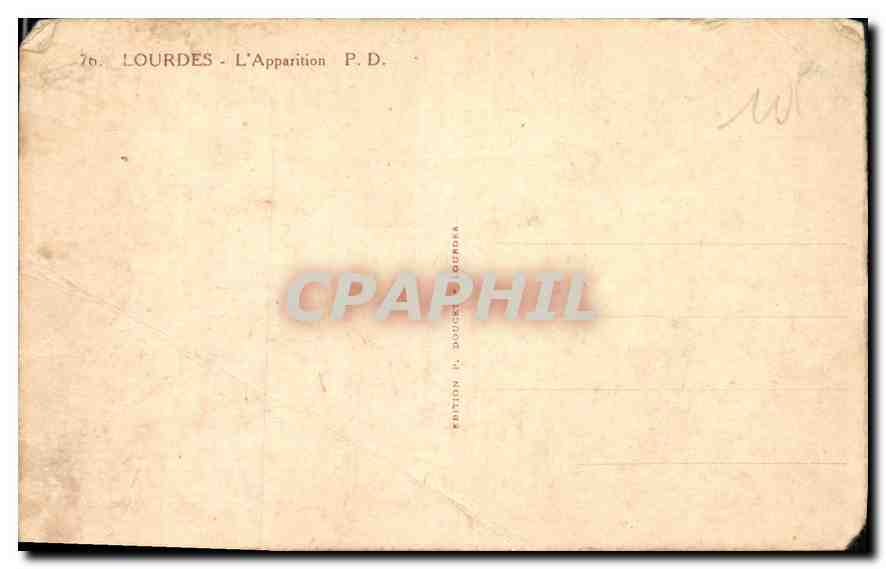 CPA Lourdes L'Apparition  — Verso