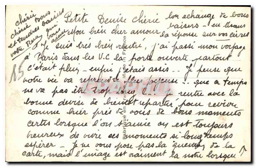 CPA Reponds a mon amour et dit moi que tu m'aimes que tu m'aimeras toujours Femme — Rückseite