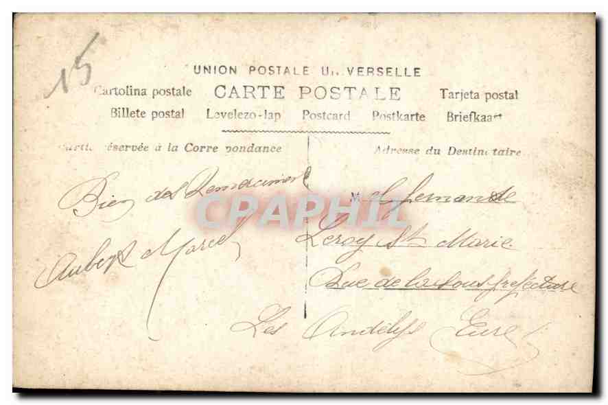 CPA Pensez vous a moi Femme — Verso