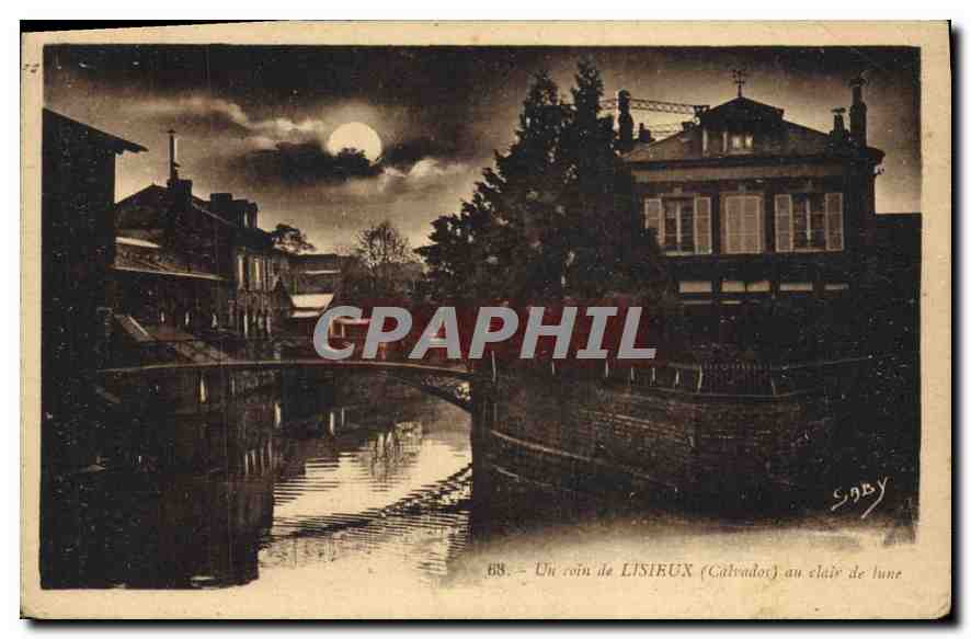 CPA Un coin de Lisieux Calvados au clair de lune