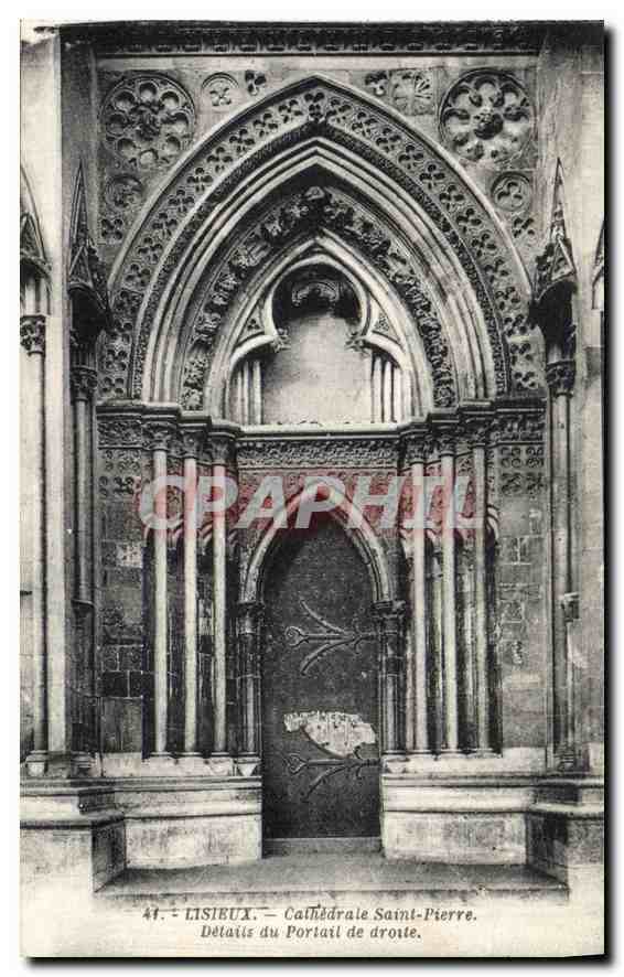 CPA Lisieux Cathedrale Saint Pierre Details du Portail de droite 