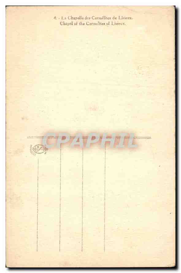 CPA La Chapelle des Carmelites de Lisieux  — Rückseite
