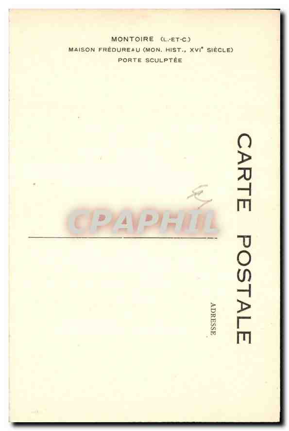 Montoire (L.-et-C.) — Maison Frédureau, porte sculptée — CPAPHIL — Rückseite