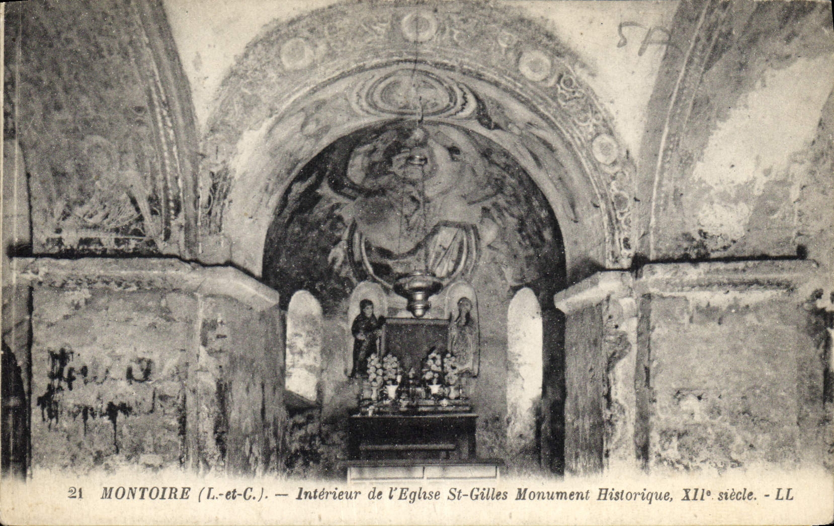 Montoire (L.-et-C.) — Intérieur de l'Église Saint-Gilles, Monument Historique, XIIe siècle