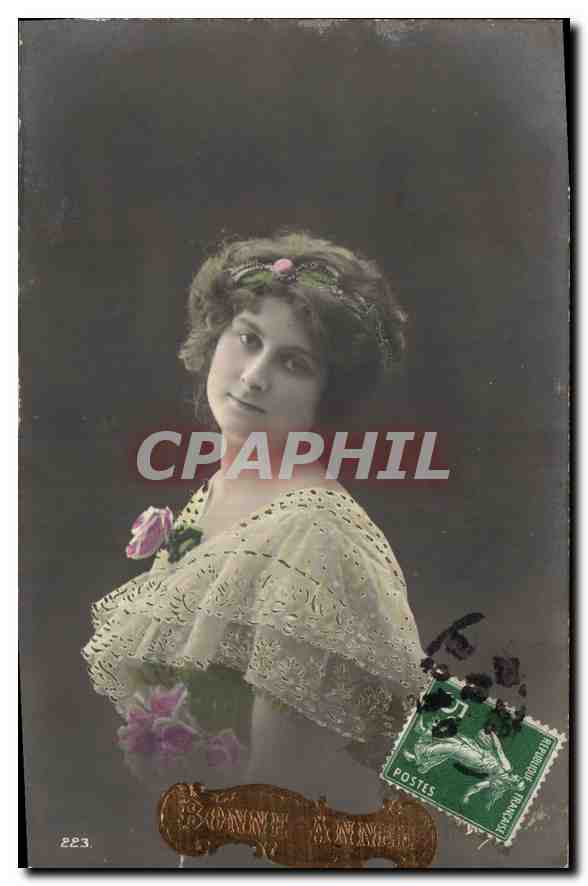 CPA Bonne Annee Femme