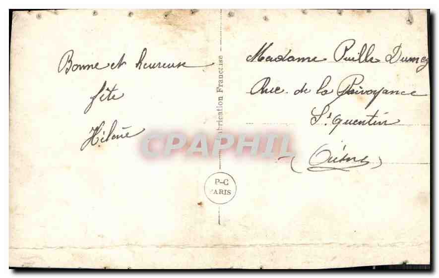 CPA Fantaisie Femme — Verso