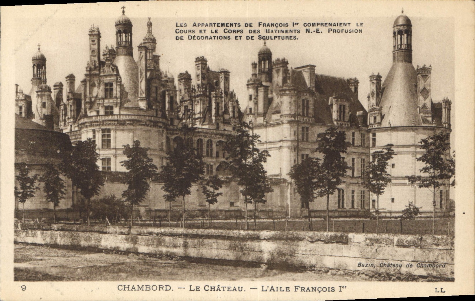 Chambord — Le Château — L'Aile François Ier — Bazin, Château de Chambord
