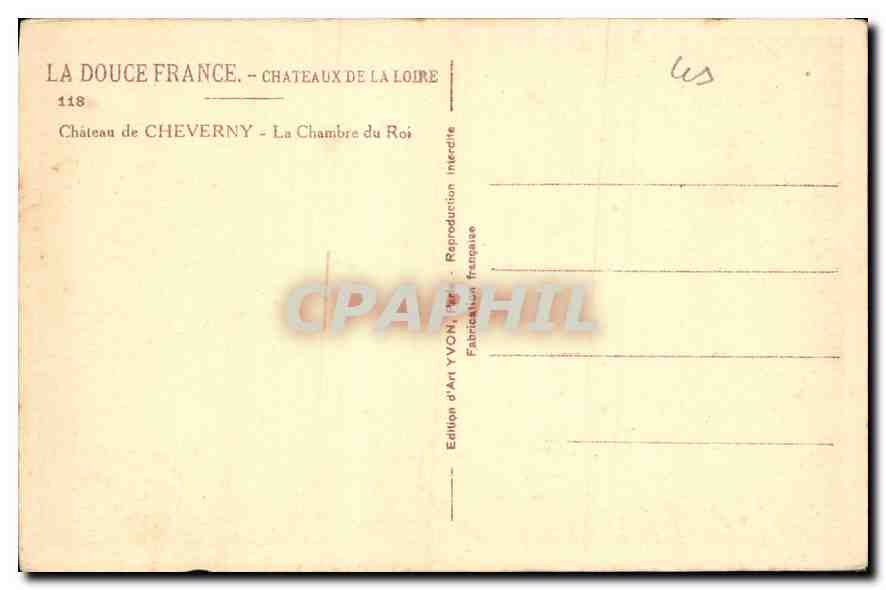 Chambre du Roi — Château de Cheverny — Édition d'Art YVON — Reverso