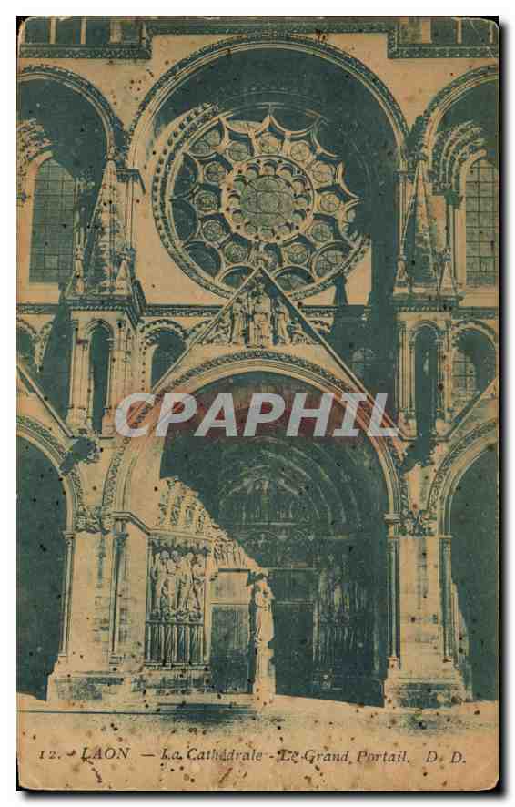 CPA Laon La Cathedrale Le Grand Portail 