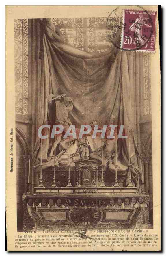 Sens - Interior of the Chapel - Massacre of Saint Savinien — Herrmann & Nord (Publisher Saussay)