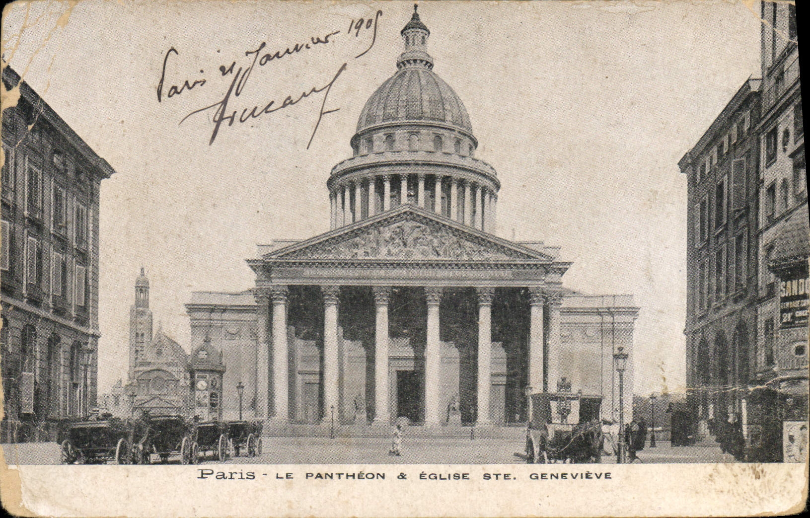 CPA Paris le Pantheon & Eglise Ste Genevieve 