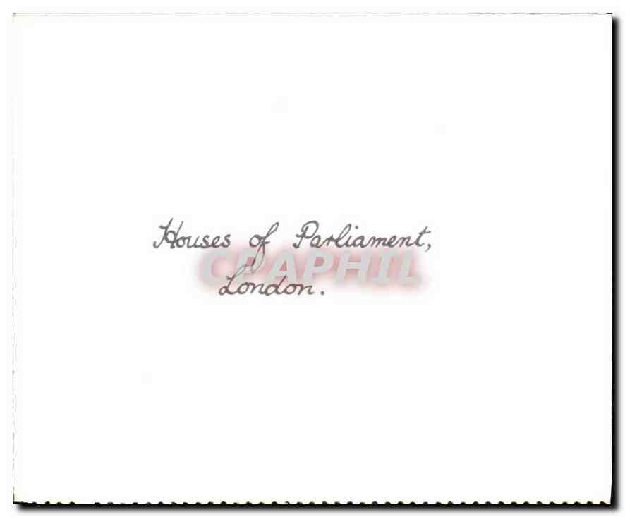 CPA Houses of Parliament London  — Verso