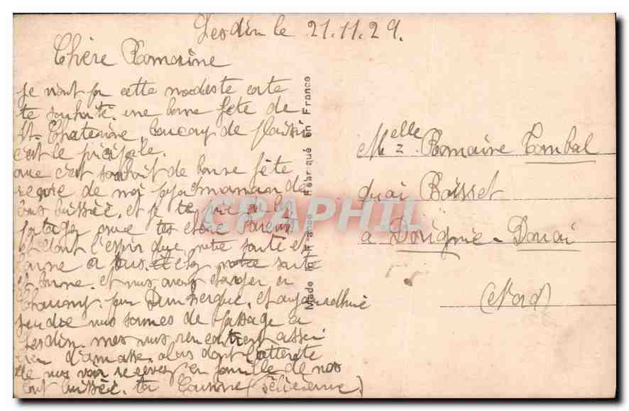 Jeune femme — portrait en rose — éditeur DRS n° 6163 — Verso