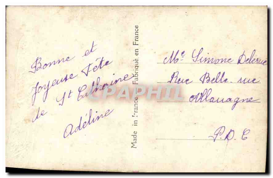 CPA Femme — Verso