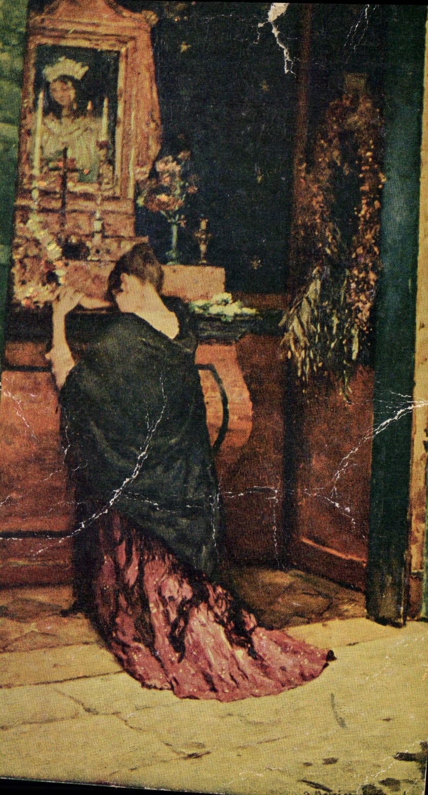 CPA Gebet an Maria von Bompard 