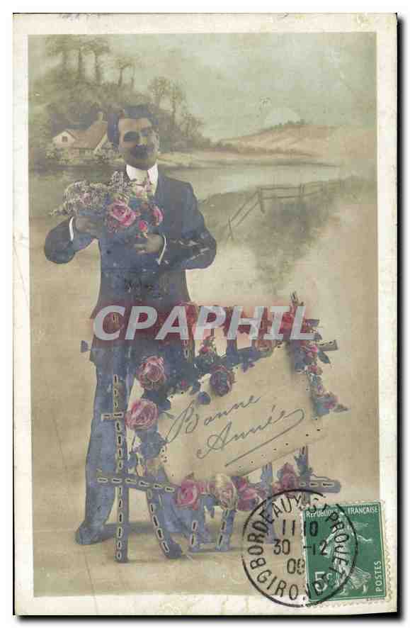 CPA Bonne Annee Homme