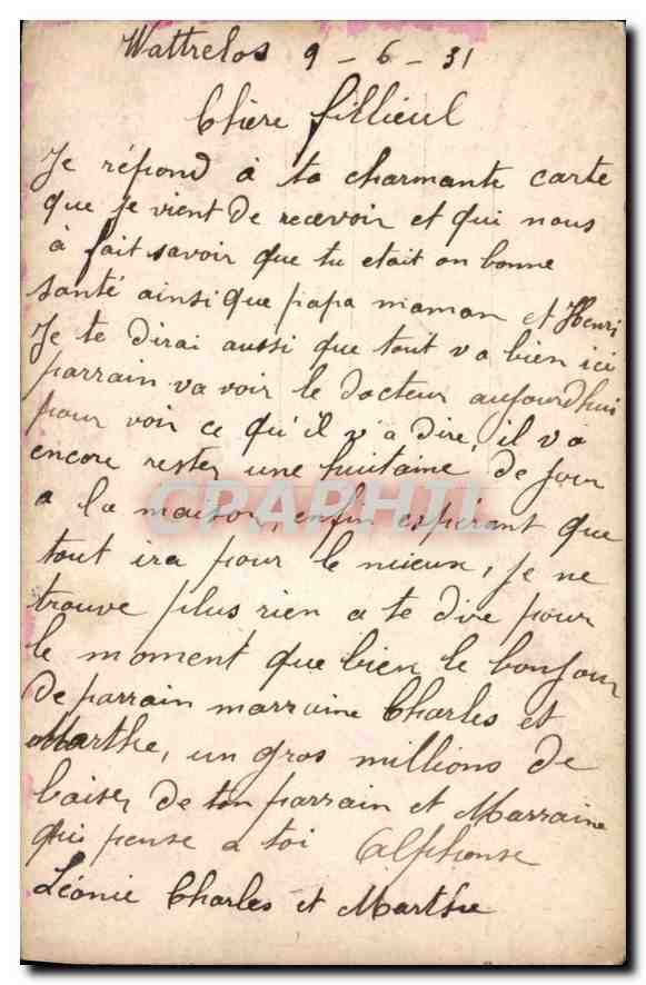 CPA Femme — Verso