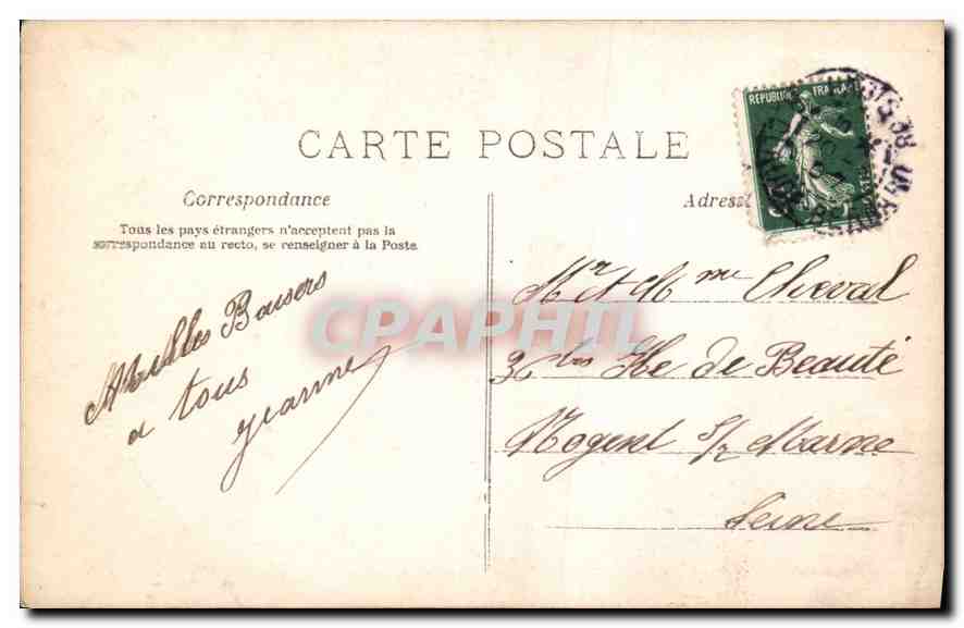 Femme en robe à pois tenant des fleurs — H. Nannu, Paris, n° 921 — Rückseite